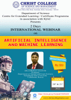 Two Days International Online Webinar on Artificial intelligence and Machine Learning 2022 Webinar Poster